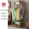 Modern Design home use Bamboo multifunctional Simple Laundry Garment Storage Rack with Bag Hook