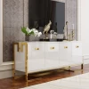 Modern light luxury living room high density board storage side cabinet study side stainless steel floor cabinet
