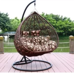 Modern Patio Outdoor Swing Chairs Rattan Hammock Chair Outdoor Double Swing EGG Chairs