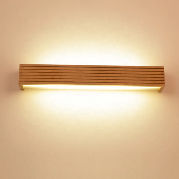 modern rectangle wood led 12w hotel bathroom wall down light lamp
