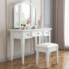 Modern Vanity Mirror Dressing Table with Mirror Deluxe Make up Table Wood Drawer Dresser