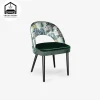 Modern Wholesale Restaurant Hotel Upholstered Home Furniture Dining Chairs Velvet Fabric Printed Flower With Metal Legs