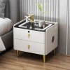 Modern wooden Nightstand with Led Light Wireless Charger and Bluetooth Speaker Bedroom Furniture Smart Bedside Table