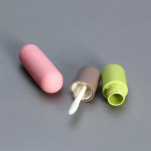 Most popular capsule shaped mini size soft touch candy cute color custom liquid lipstick case empty lipgloss tube