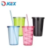 Mugs Drinkware Type and Plastic Material drinking cups with lid and straw