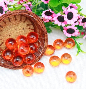 Multi-colored ,transparent orange color round shaped bath oil beads with orange scents-193010