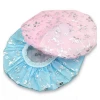 multi-coloured polka dot textile printing fashion cute luxury waterproof  custom women shower cap