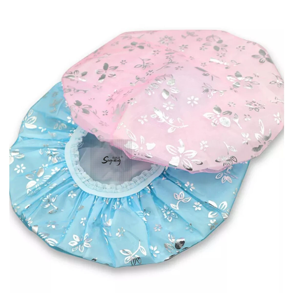 multi-coloured polka dot textile printing fashion cute luxury waterproof  custom women shower cap