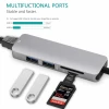 Multi Port USB C Adapter Hub, Type C Cable USB 3.0 Converter, 5GBPS Super Fast Data Transfer 5 in 1 USB Hub Dock with SD/TF