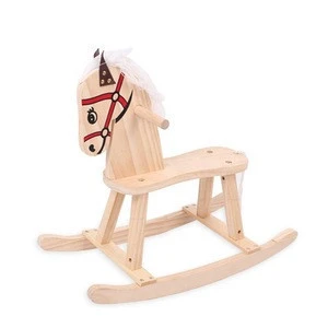 Nature Wooden Ride On Animal Swing Rocking Chair Horse Toy