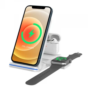 new arrival 2021 top seller Folding 3in1 wireless charging station charger stand