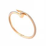 New arrival bangle quality stainless steel screw with shiny zircon bangles bracelet women jewelry gift