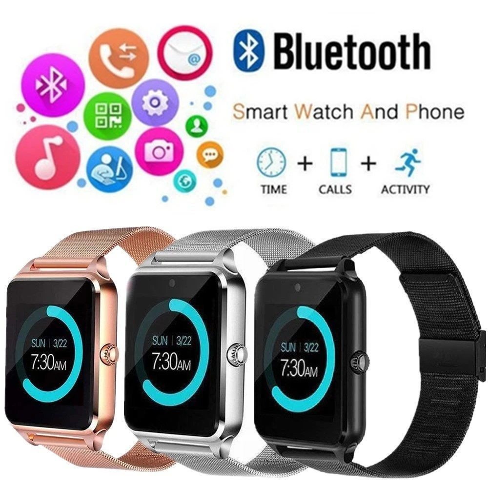 New Bluetooth SmartWatch 2019 GSM Sim Card Stainless Steel Smart Watch Z60 For IOS Android New