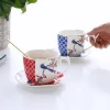 New Chinese style irregular ceramic cup and saucer coffee cup porcelain mug tea cup