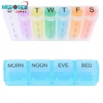 New Design Detachable 7 Days Week Medicine Pill Box/Pill Organizer/Pill Storage Case With Spring Inside,28 Compartments