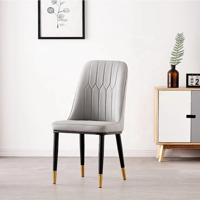 New Design Hotel Restaurant Modern Style Solid Wood Frame Leather Upholstered Furniture Dining Chair