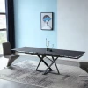 New design luxury extended dining room Ceramic table and chairs with high quality