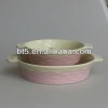 New design nice quality ceramic oval cake bakeware with pink
