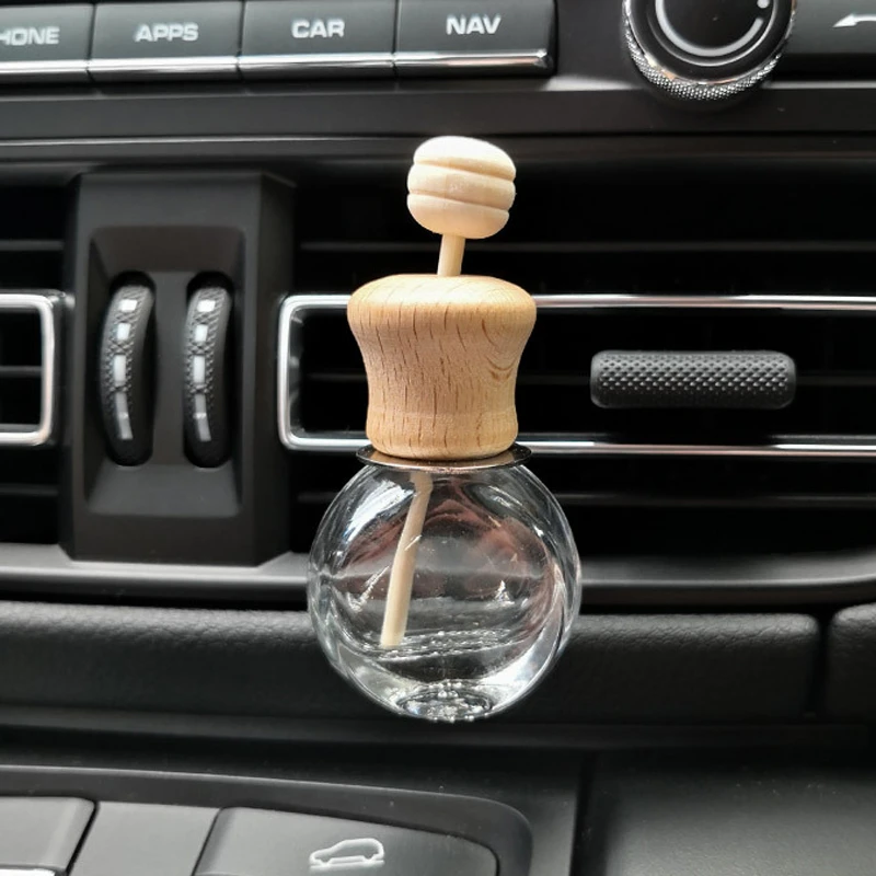 New Design Reusable 10ml Car Diffuser Bottle Hanging Car Perfume Bottle With Wooden Cap