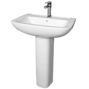 New design sanitary ware Rectangular porcelain floor freestanding pedestal basin