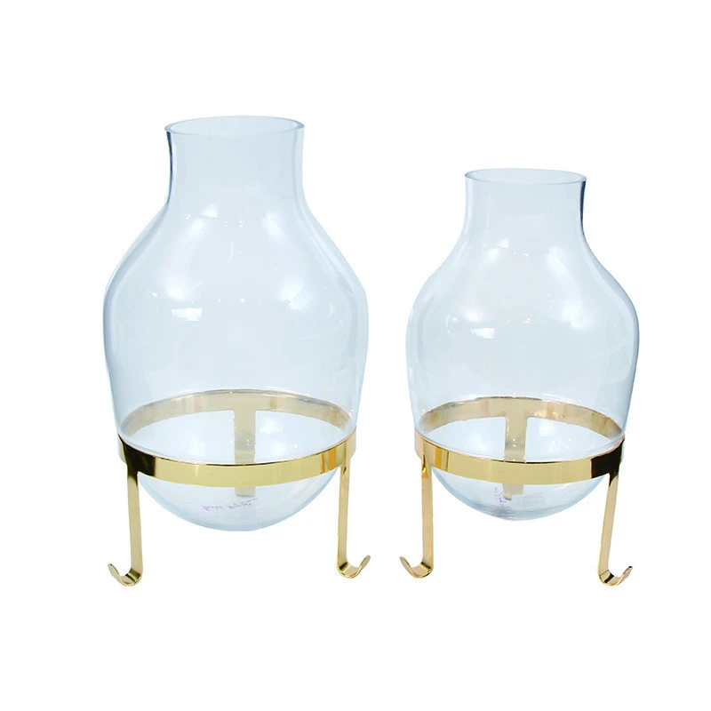 New Design Transparent Round Glass Vase Home Decoration