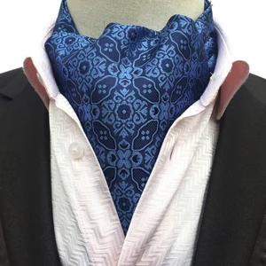 New Luxury Mens Floral Jacquard Woven Self Cravat Tie Ascot