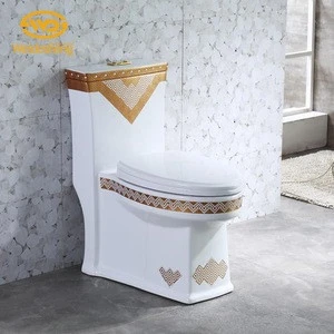 New products ceramics one piece siphon bathroom closet seats gold toilet bowl
