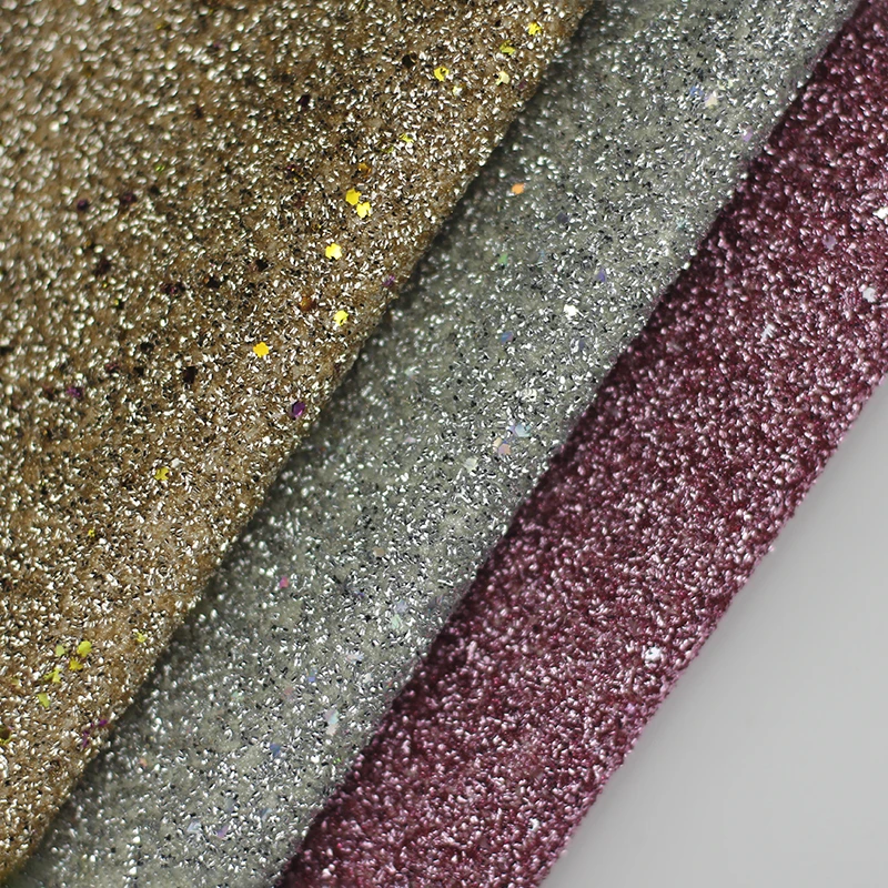 New products shiny sparkle pu glitter leather for decoration