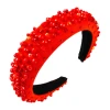 New style crystal fashion sponge wide edge lucky red wedding hair bead accessories bridal headband women