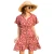 Import New Summer Short Sleeve Chiffon V-neck Women Casual Dress from China