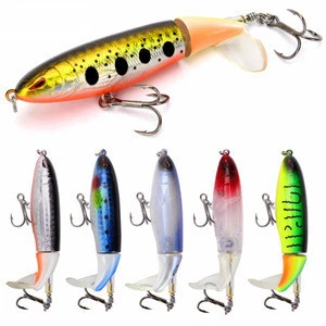 New Topwater Whopper Popper Fishing Lure 13g 10cm Artificial Bait Hard Fishing Plopper Soft Rotating Tail Fishing lure