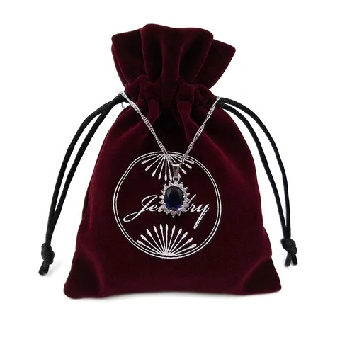 No MOQ Luxurious Velvet Velour Velveteen Jewellery Packaging Bag in Stock