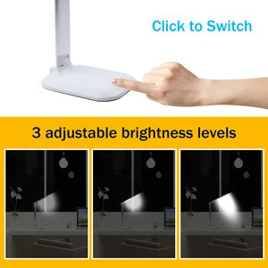 O06-0003 High Quality Fashion Style Eyes Caring Touch Switch Reading Light 3 Color Dimmable LED Table Lamp
