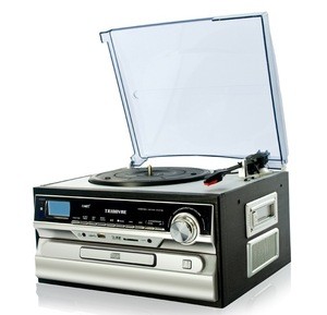 OEM Classical 33/45/78 RPM Turntable with AM FM Radio CD Cassette/ USB Recorder & MP3 Player with EMC,UL certificate