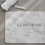 OEM  Printed Eco-friendly Quick Absorbent Instant Drying Non-slip Marble Diatomaceous Diatomite Bath Mat