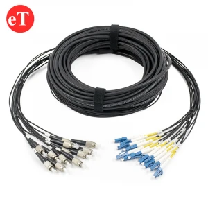 Outdoor 6mm FC To LC Cable Connectors Anti-rodent 12 Core Tactical Armored Fiber Optic Patch Cord