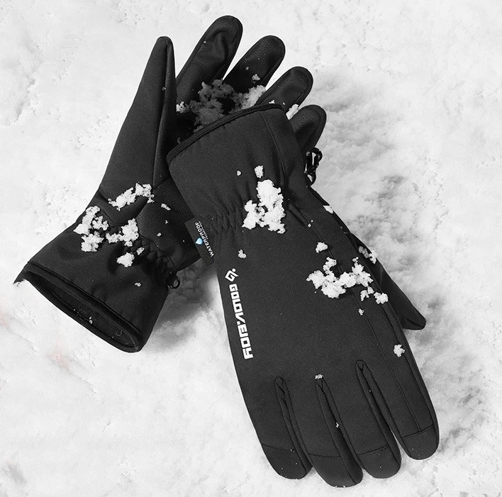 Outdoor antiskid Cycling Full Finger touch screen winter gloves Skiing Thermal Sports windproof waterproof Plush racing gloves