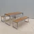 Outdoor dining Table Set with bench chair seat rectangle wood picnic table bench