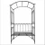 Import Outdoor Garden Arbor Arch with Bench Seat Steel Metal - Black from China
