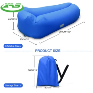 Outdoor sports fast inflatable air lazy, portable beach lazy air bed sleeping bag