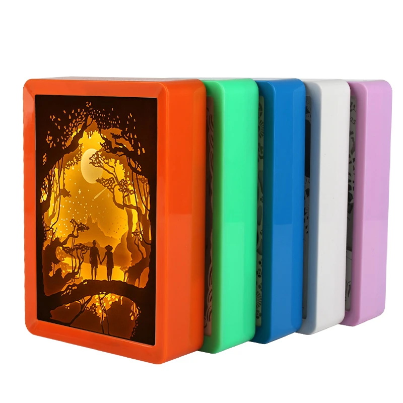 paper craft shadow picture box frame 3D wall art photo frame paper cut light box