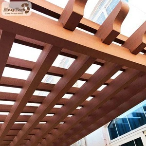 pergola wpc wood pergola design metal balcony wood material anti-uv