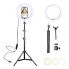 Photography portable 10 Inch flexible tik tok video camera studio makeup light selfie led ring light with tripod stand