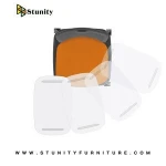 Plastic black padded school ergonomic chair with 360-degree rotation writing board