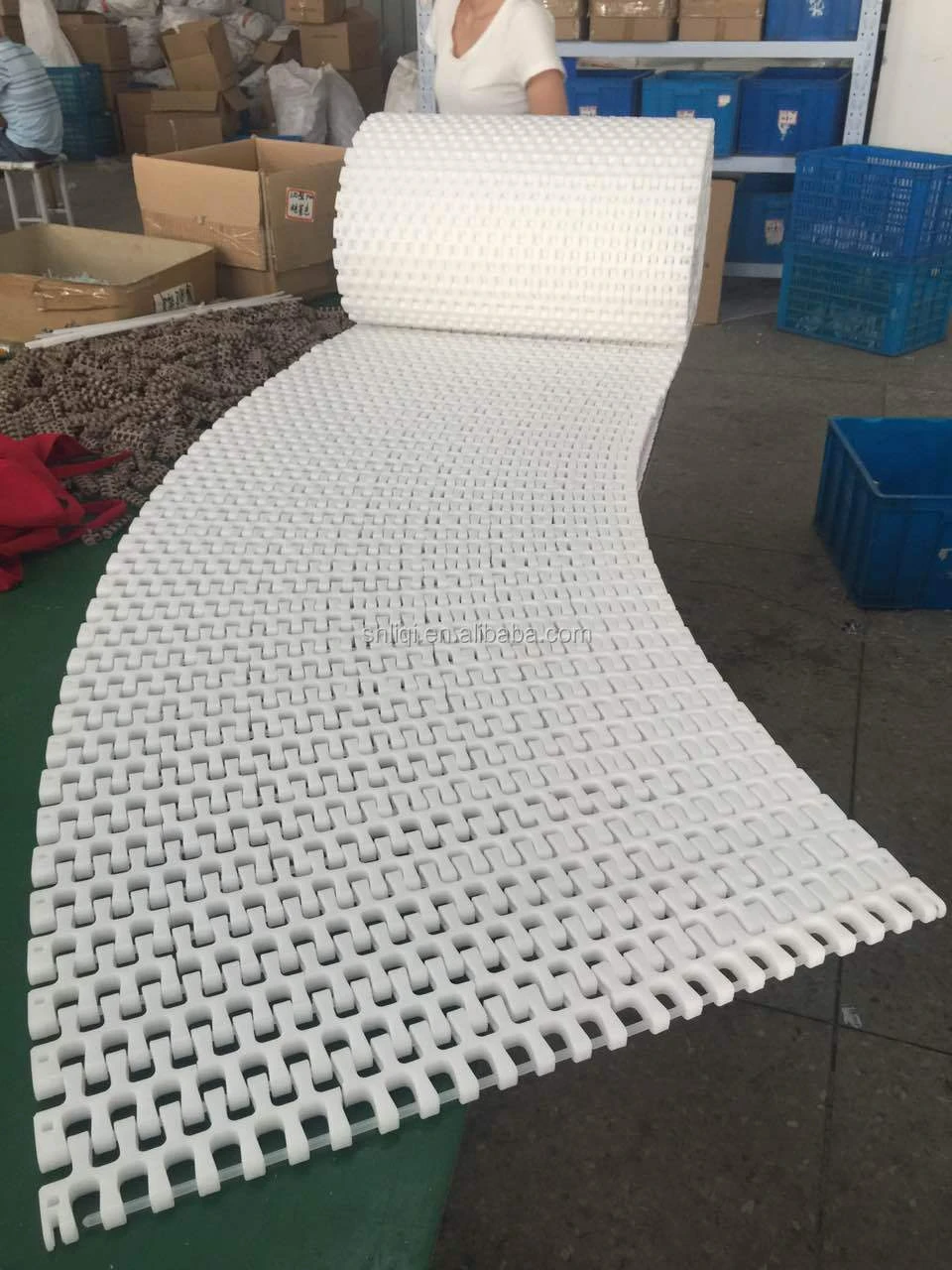 plastic chain conveyor belt Food grade PP material flat top plastic modular belt for conveyor machine