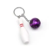Plastic Color Keychain Skittles Ball Keyring Pendant Simulation Bowling Key Chain