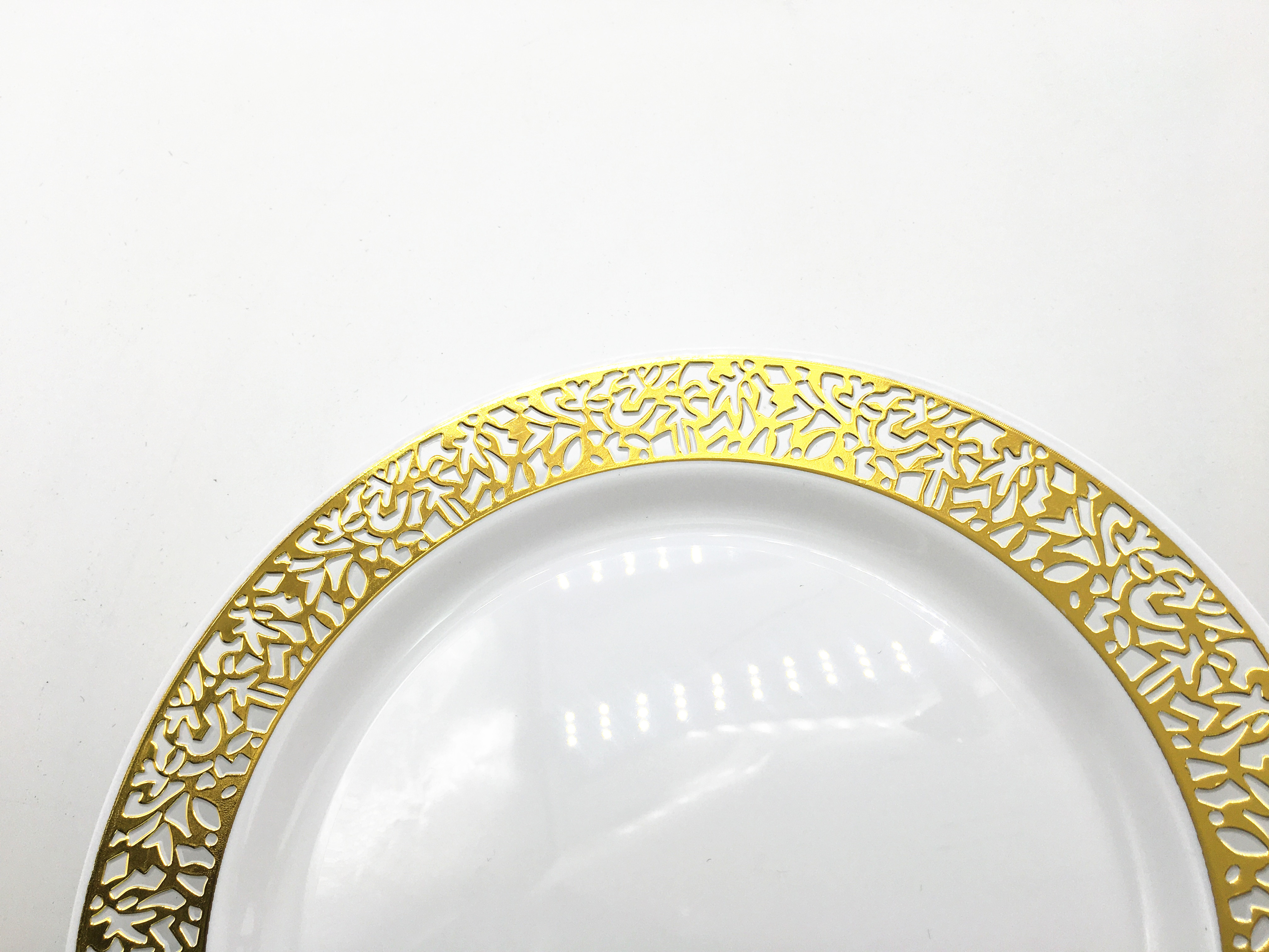 Buy Plates Sets Dinnerware Gold Lace Design Rim Plastic Dinnerware Set ...