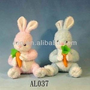 Plush Animal Bunny Hare with carrot for Easter holiday stuffing rabbit toy gifts