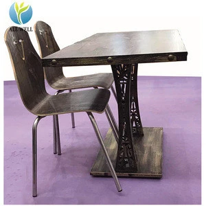 Plywood table desk chair furniture for fast food