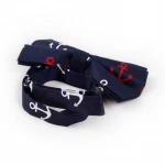 popular classic custom blue white anchor pattern cotton print bow ties